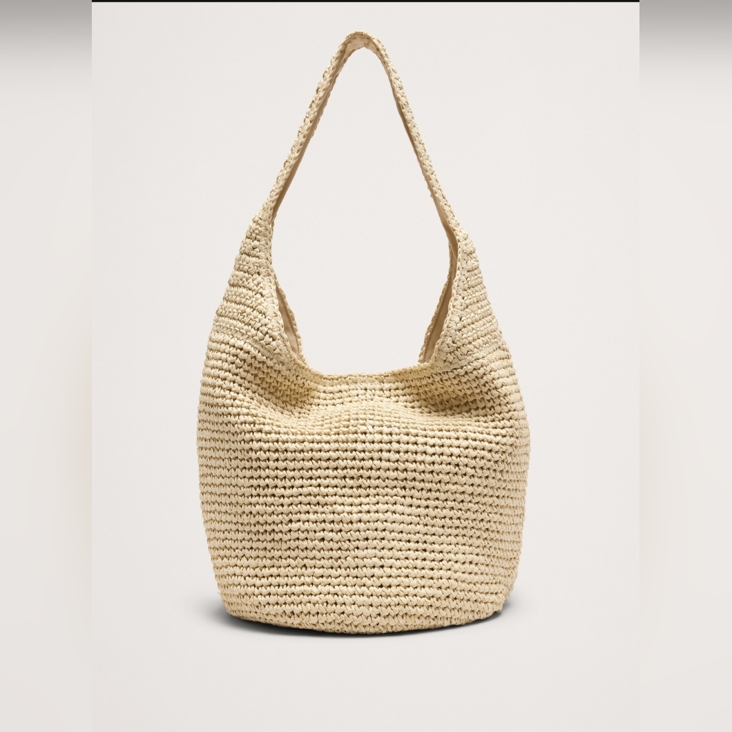 Nwot Banana Republic Raffia Tote Bag In Natural Beige